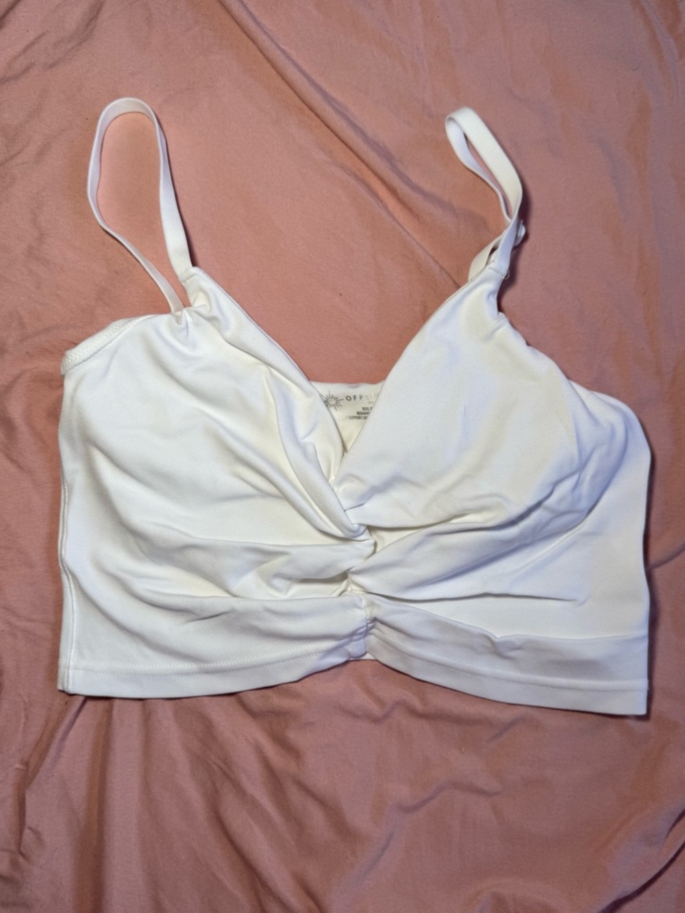 Aerie offline White Twist-Front Bralette Top
